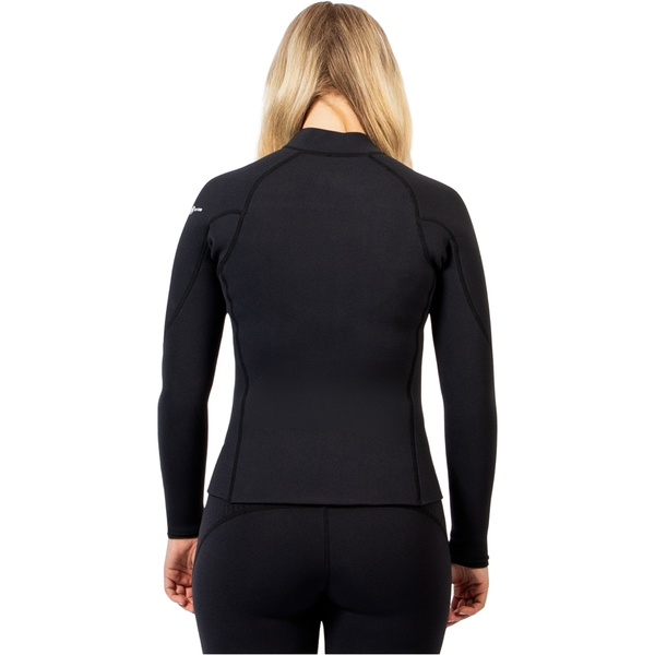 2026 Gul Womens Response Natur 3mm Front Zip Jacket RE6305-BKBK - Black